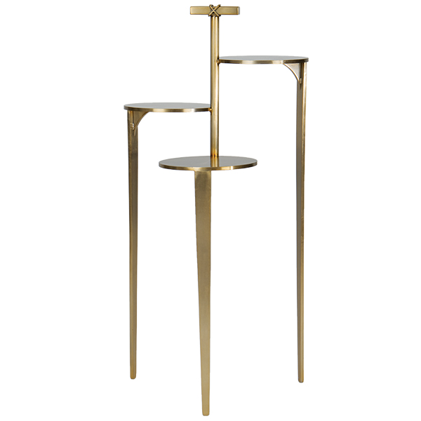 TRI-DOT ▫Drink Table○Brushed Brass Finish – The Natural Light